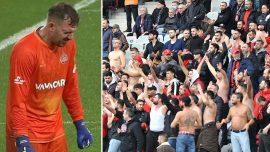 Karagümrük taraftarı soyunarak Viviano’ya destek verdi