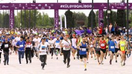 Azerbaycan’da yarı maraton koşuldu